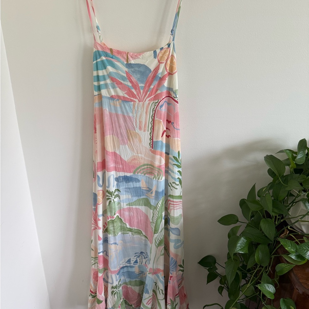 Pastel Multi-Color Beach Maxi Dress